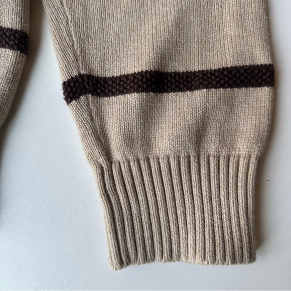 Tommy Hilfiger Pullover Sweater beige brown striped unisex size M - Picture 3 of 11